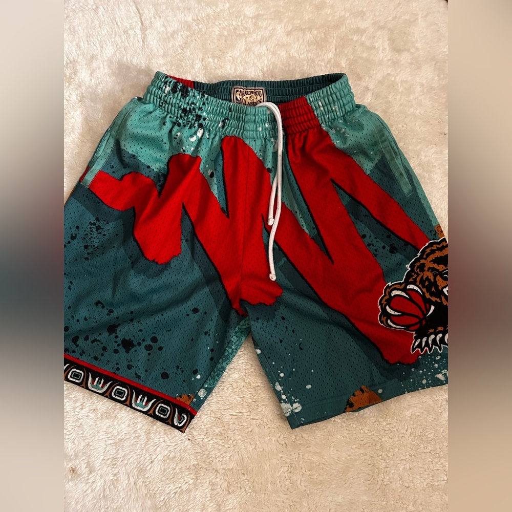 Mitchell & Ness Teal and Red Athletic Shorts